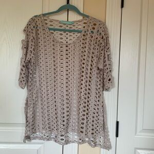 Open work high low top